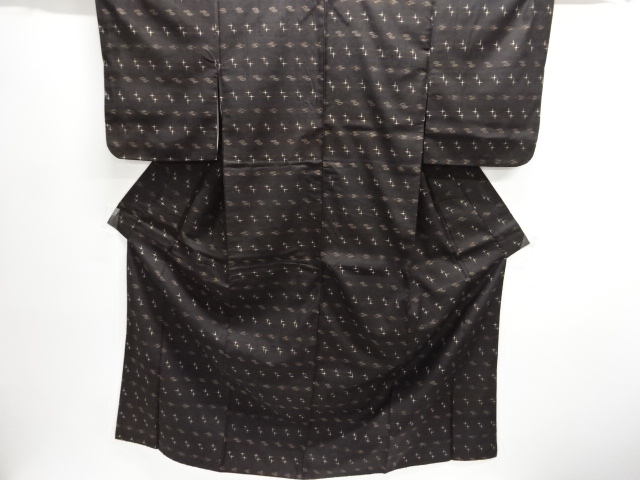JAPANESEKIMONO / ANTIQUE AUTHENTIC KUMEJIMA TSUMUGI KIMONO